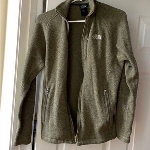 North face full zip green